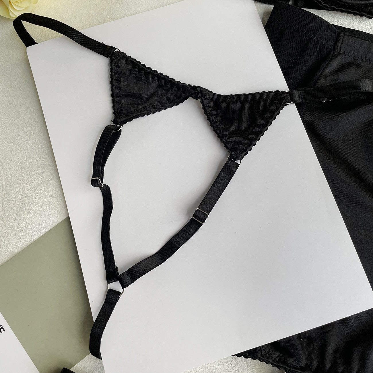IRIS 5 PIECE LINGERIE SET with CHOKER and SKIRT