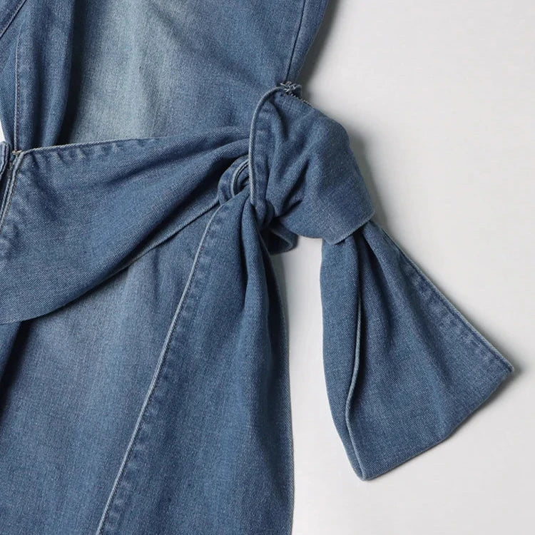 DENIM PANTS and TOP SET with BOWS