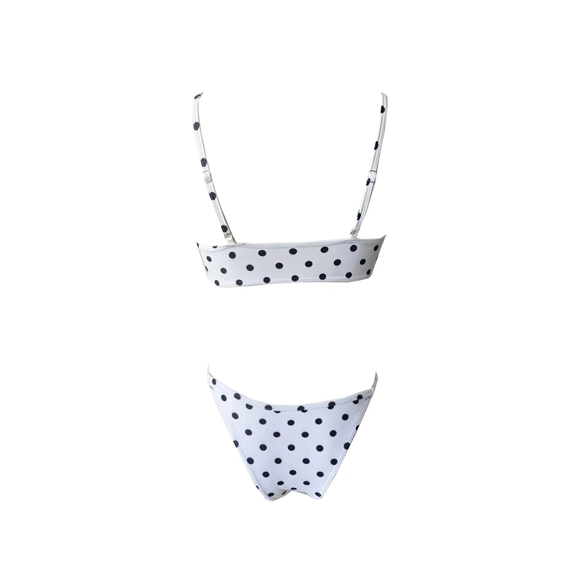 Polka Dot Lace Trim Bikini Set Brazilian Beach Swimwear