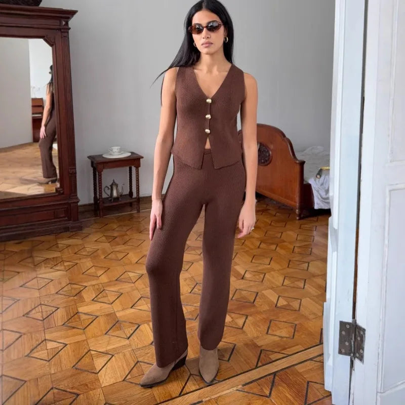 KNIT PANT and VEST SET