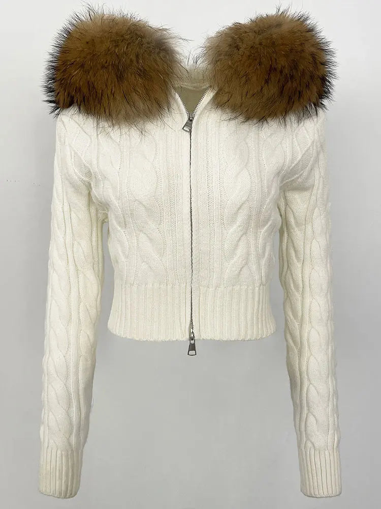 VIOLET FUR CARDIGAN
