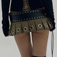 AMORY LOW WAIST PLEATED MINI SKIRT with SHORTS and BELT