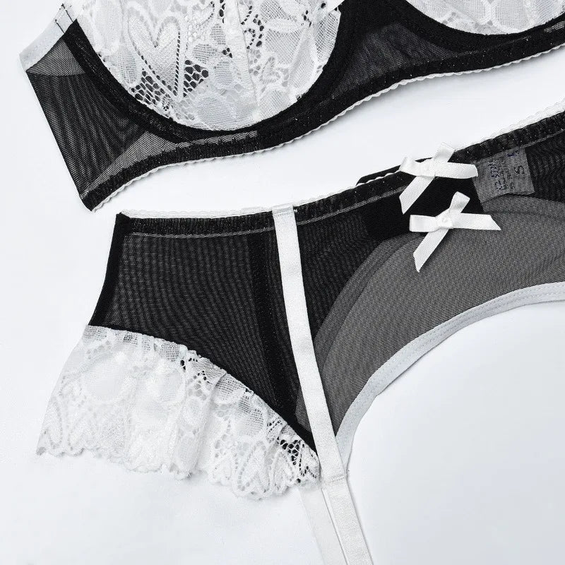 SAMMY BOW and CHOKER 5 PIECE LINGERIE SET