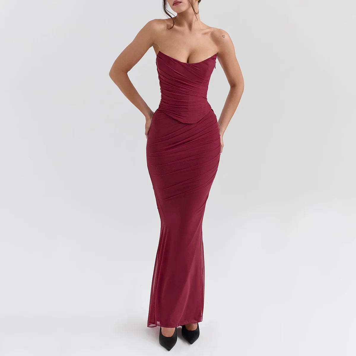 ELEGANT CORSET a MAXY SKIRT SET with SCARF