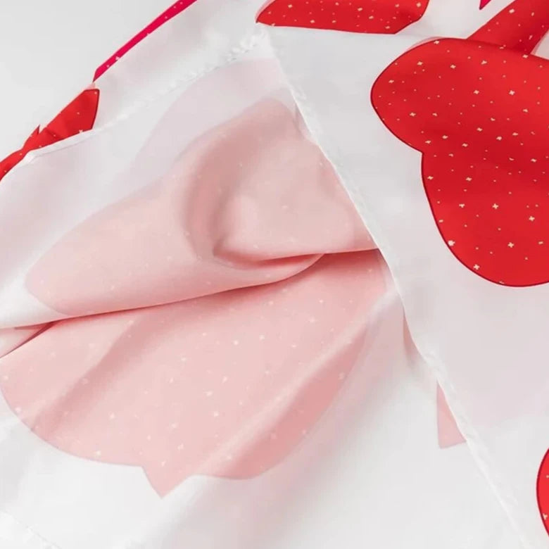 HEART PRINT V Neck SLING DRESS