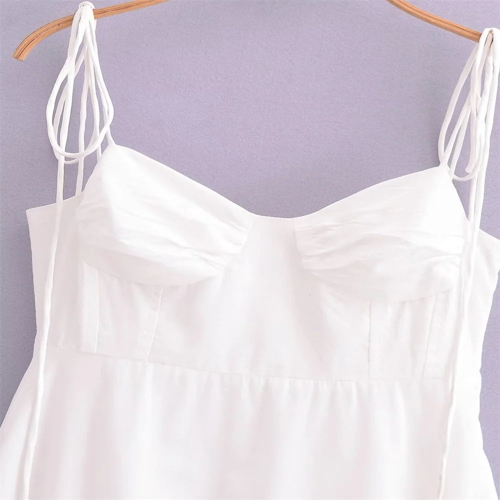 WHITE TIERED MAXI DRESS