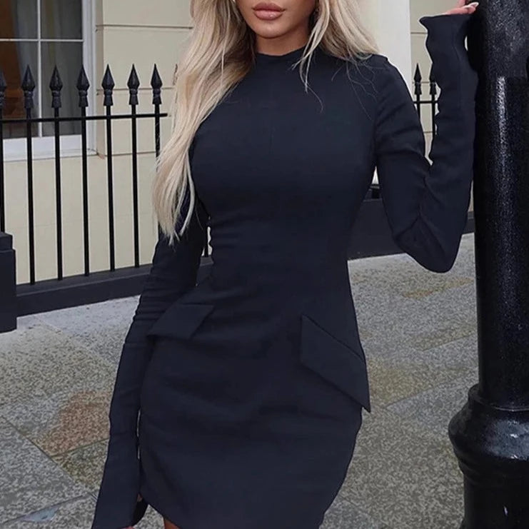 LONG SLEEVE MINI DRESS with POCKETS