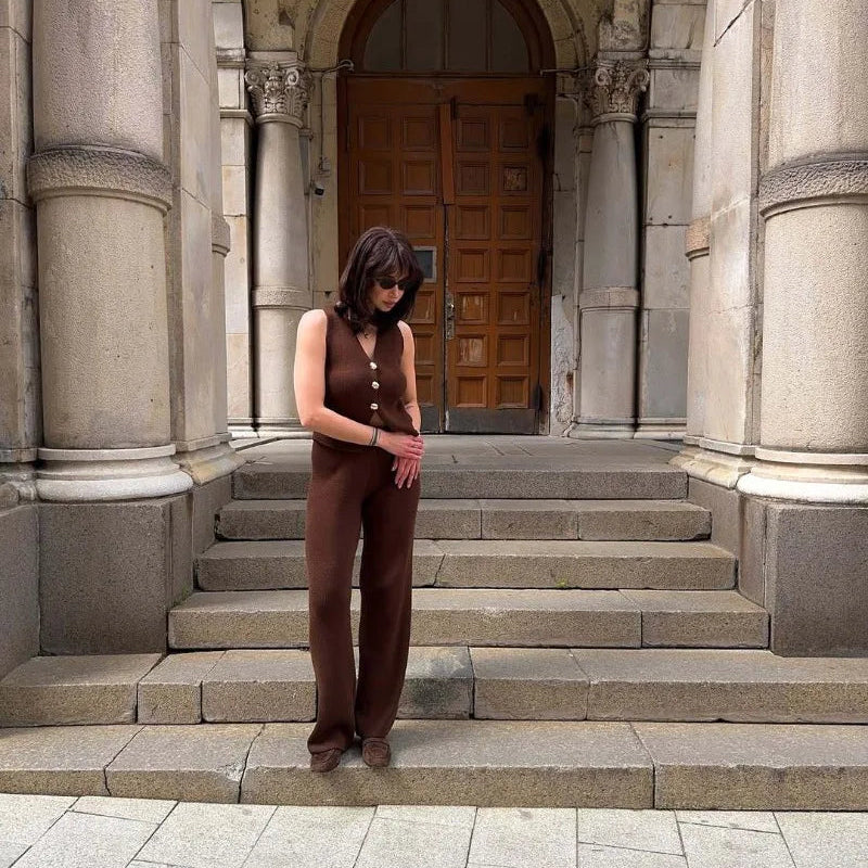 KNIT PANT and VEST SET