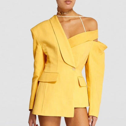 AMINA ONE SHOULDER BLAZER with BALL