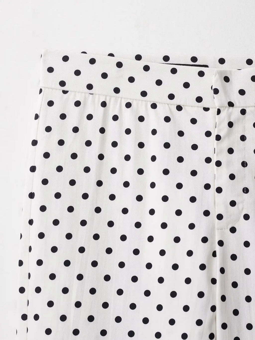 Polka Dot Two Piece Set with High Neck Jacket and Matching Pants or Shorts