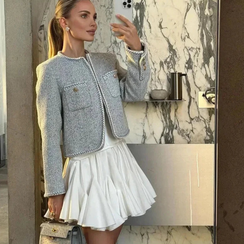 RUFFLES PLEATED HIGH WAIST MINI SKIRT