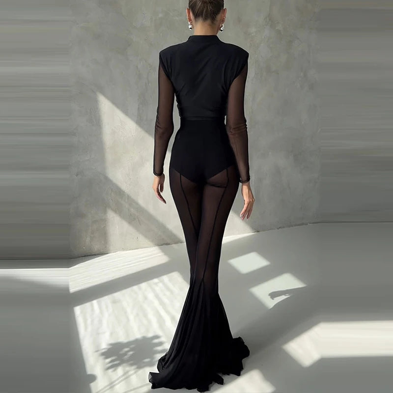 SLIM FLARED PLEATED TROUSERS