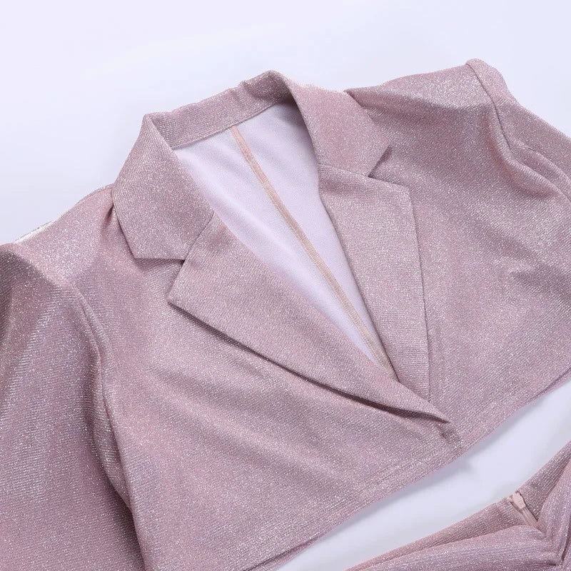 OLSY MAXI SKIRT and BLAZER GLITTER SET