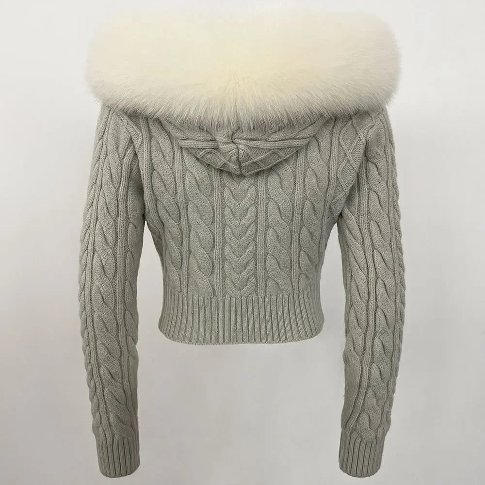 VIOLET FUR CARDIGAN
