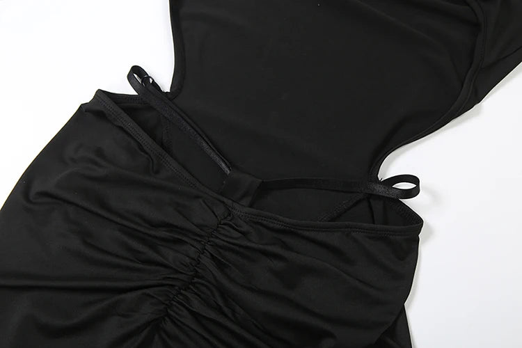 Backless Hooded Jumpsuit – Long Sleeve Slim Fit, Street Style Cutout Bodysuit for Night Out