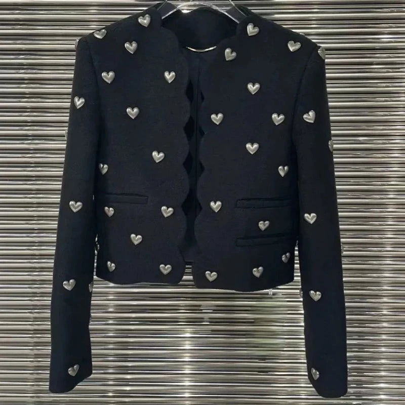 PATCHWORK IRREGULAR JACKET METAL HEARTS