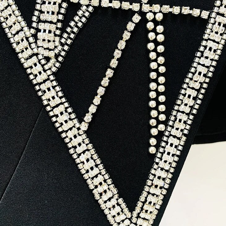MERYL BLACK BLACER with CRYSTAL WAIST