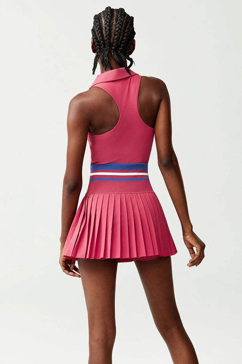 Women’s Two Piece Yoga Set – Gym Top & Tennis Skirt Quick Dry Sportswear