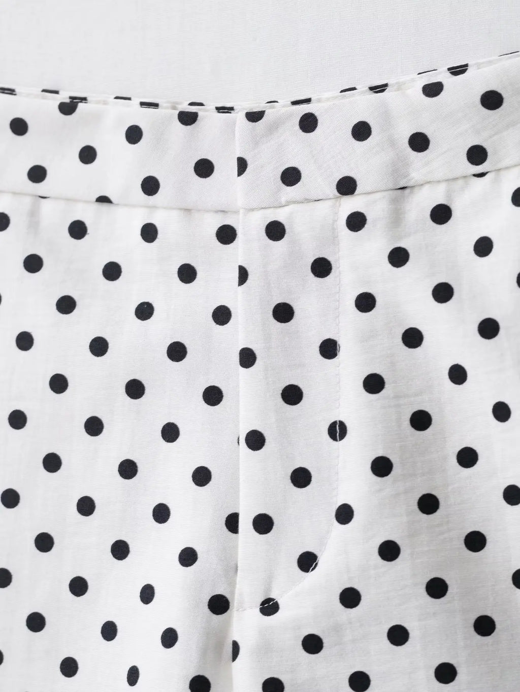 Polka Dot Two Piece Set with High Neck Jacket and Matching Pants or Shorts