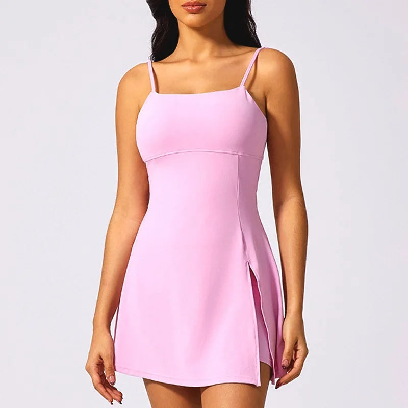 Women’s Activewear Sport Mini Dress with Built-In Shorts | Tennis, Golf & Workout Skort Dress