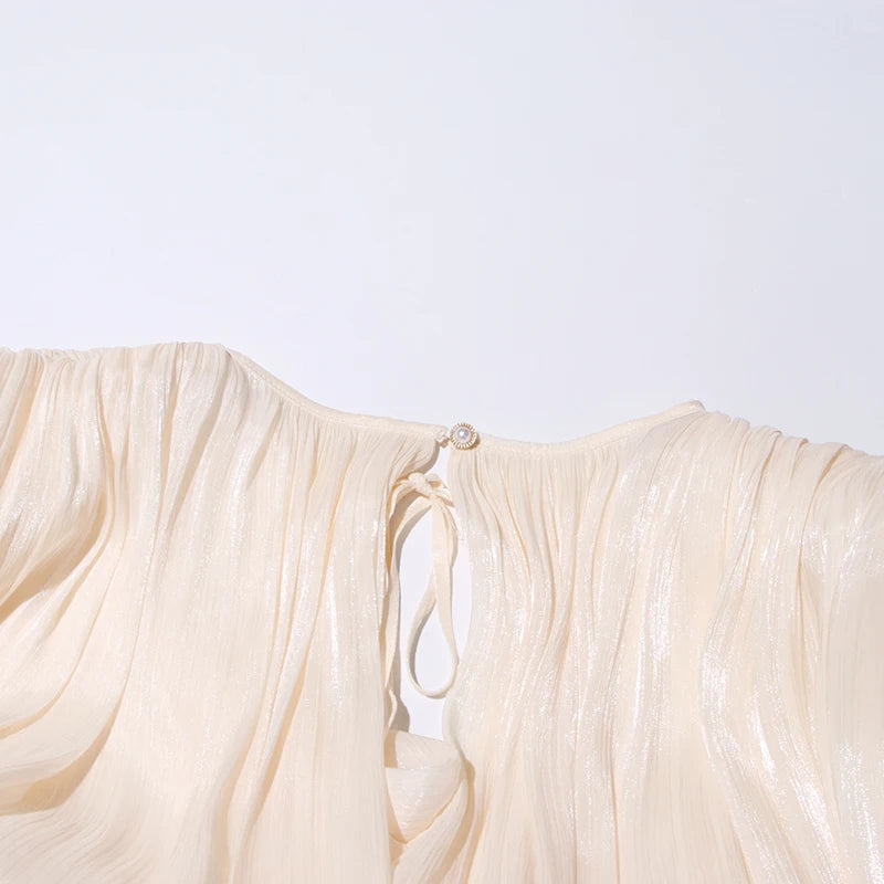 SOLID BLOUSE LONG SLEEVE MINI DRES