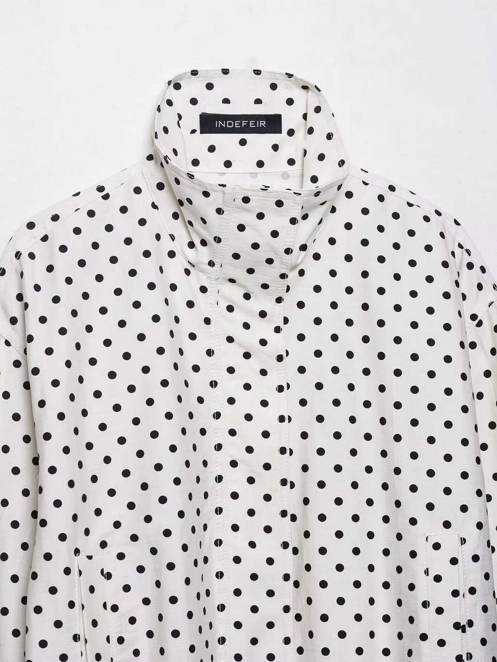 Polka Dot Two Piece Set with High Neck Jacket and Matching Pants or Shorts