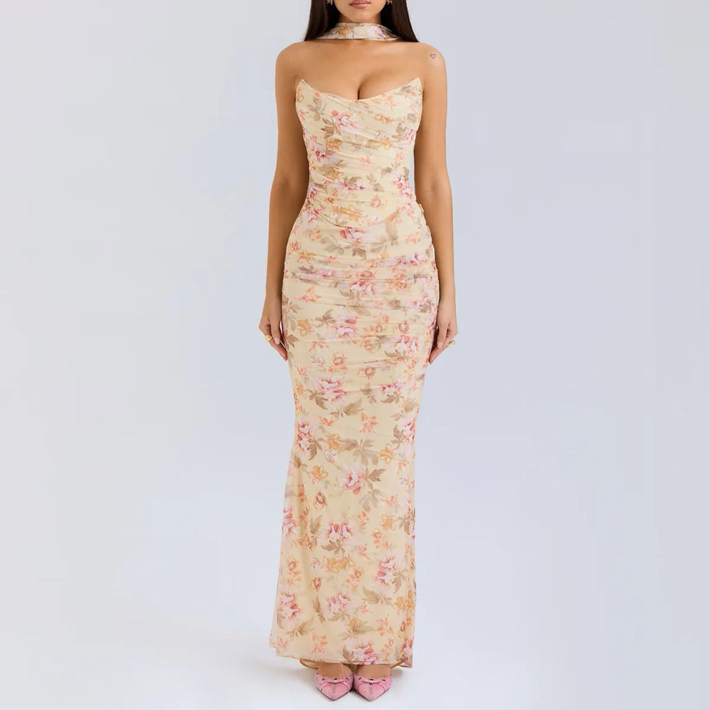 ELEGANT CORSET a MAXY SKIRT SET with SCARF