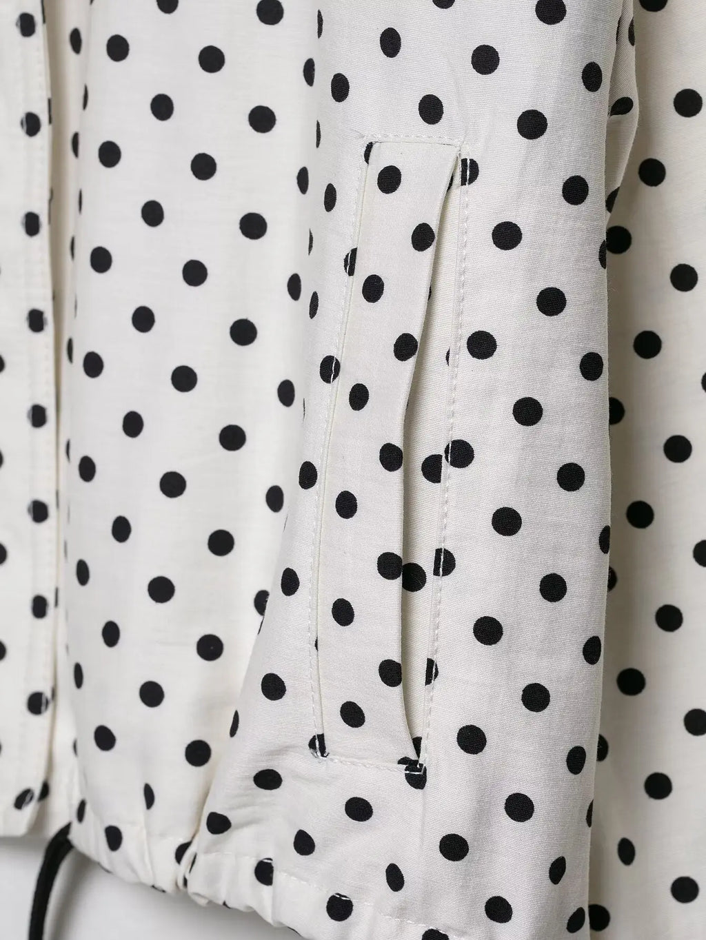 Polka Dot Two Piece Set with High Neck Jacket and Matching Pants or Shorts