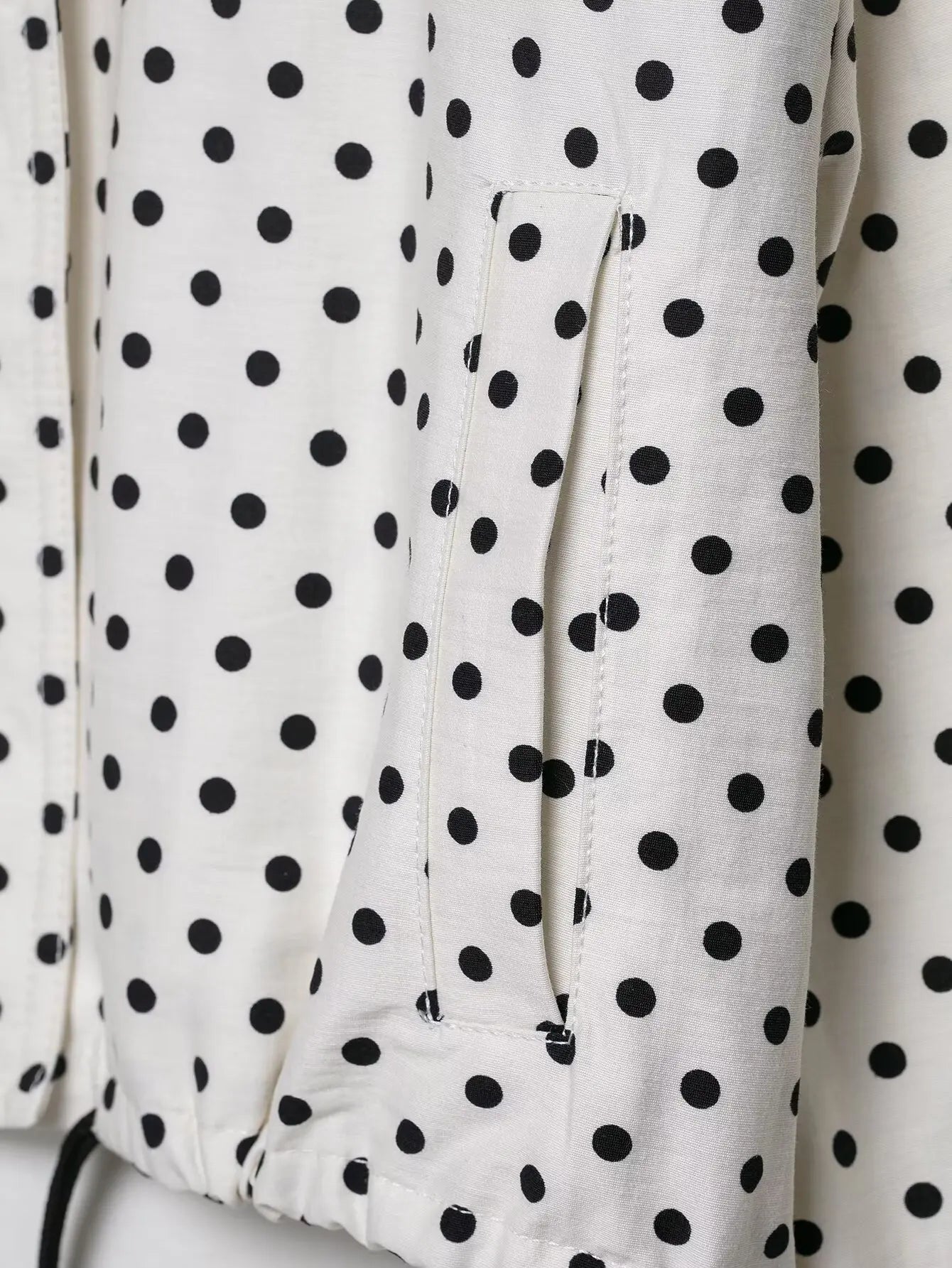 Polka Dot Two Piece Set with High Neck Jacket and Matching Pants or Shorts