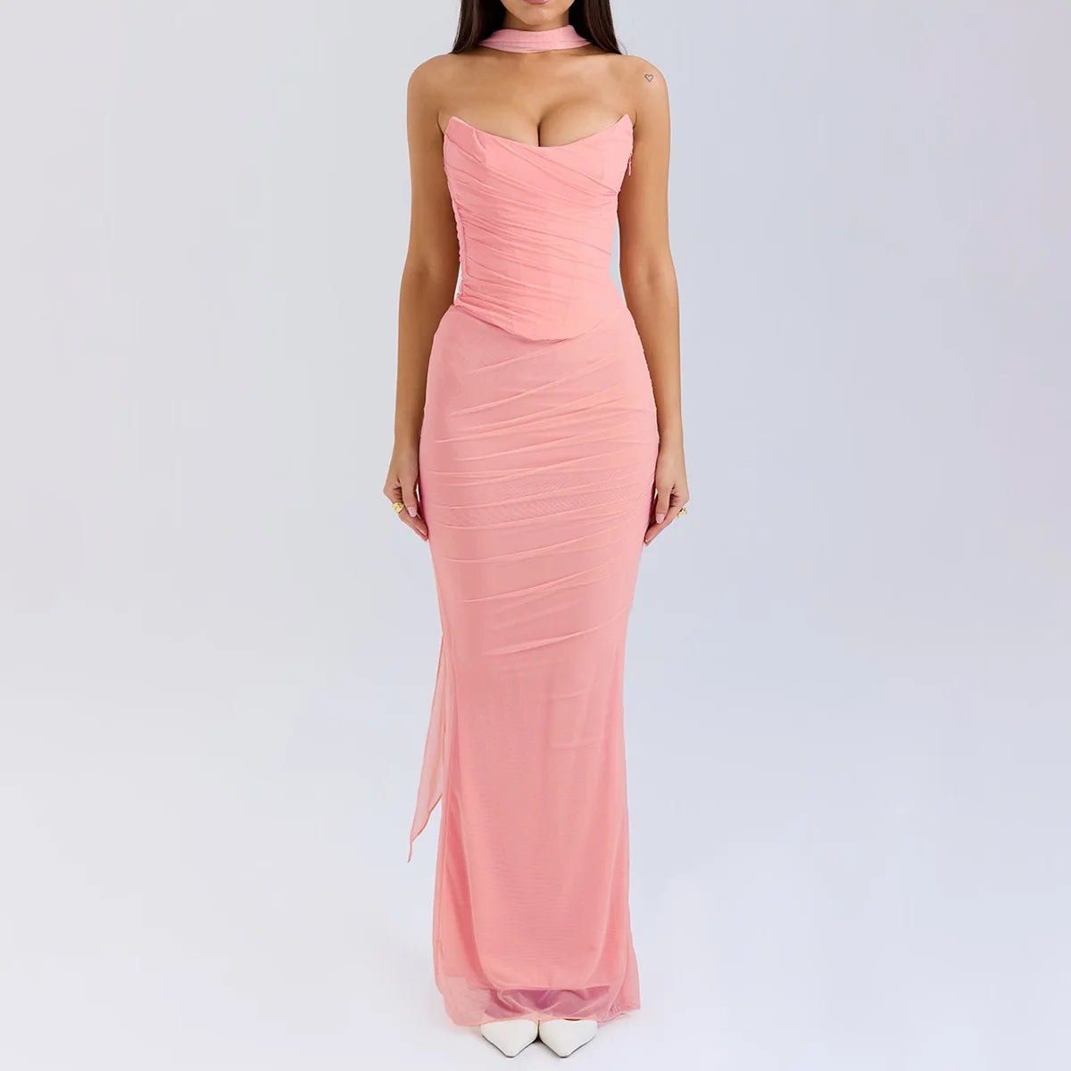ELEGANT CORSET a MAXY SKIRT SET with SCARF