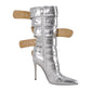 POINTED HEELED BOOTS decorated with BELTS