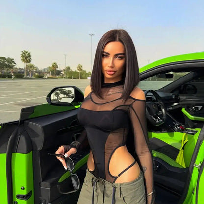 MESH LONGSLEEVE BODYSUIT