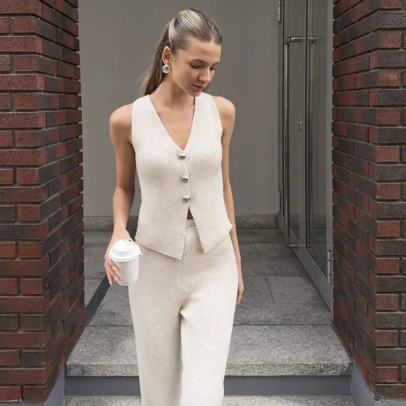 KNIT PANT and VEST SET