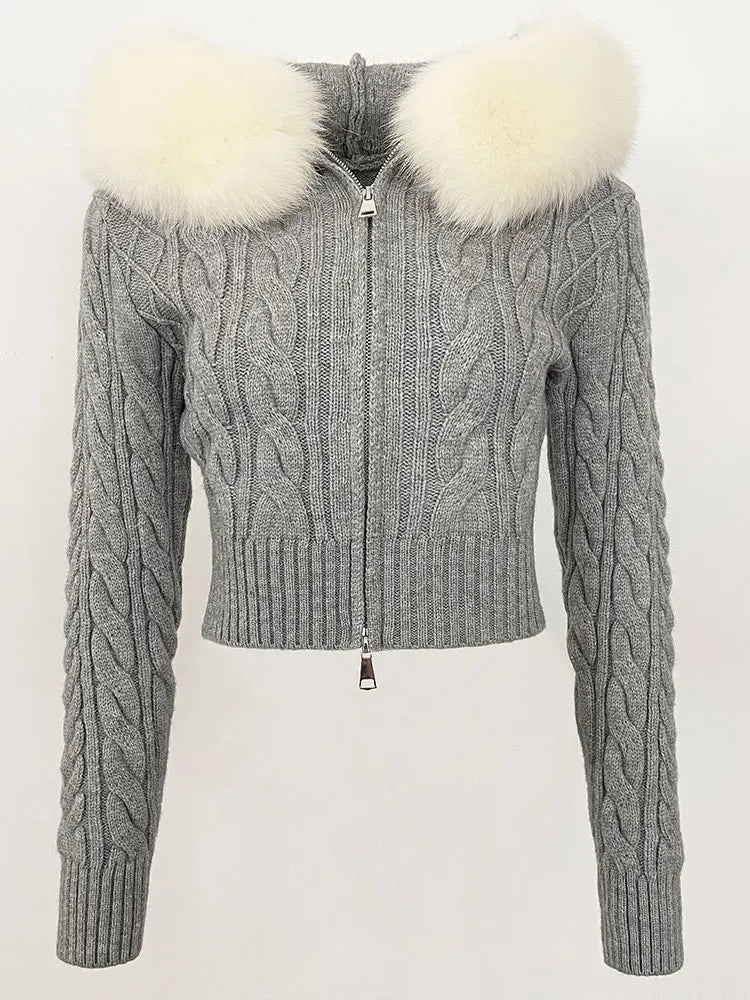 VIOLET FUR CARDIGAN