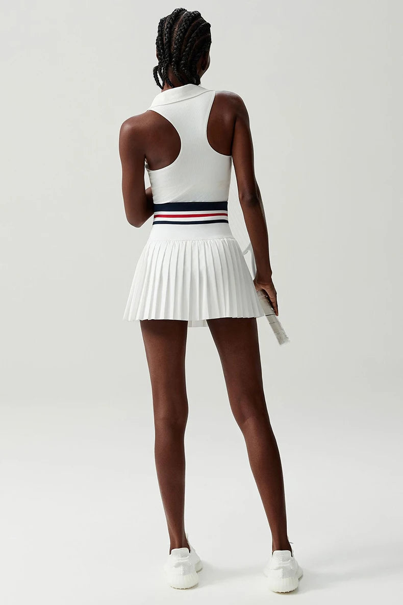 Women’s Two Piece Yoga Set – Gym Top & Tennis Skirt Quick Dry Sportswear