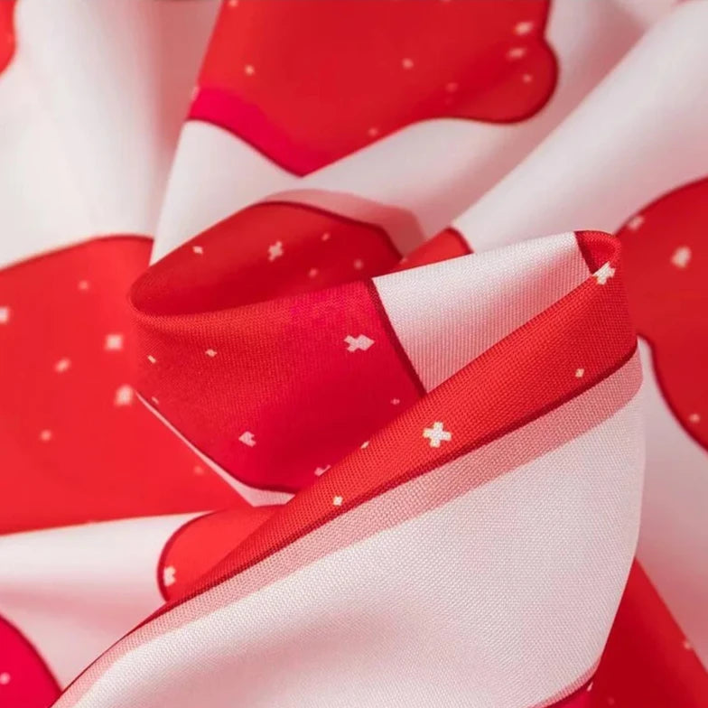 HEART PRINT V Neck SLING DRESS
