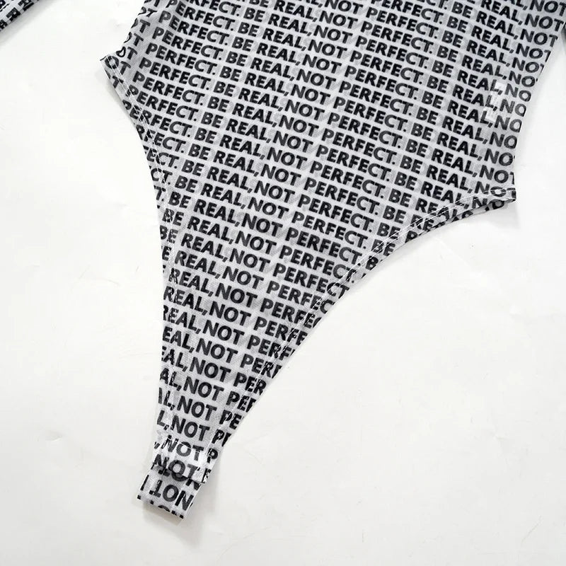 LETTERS PRINT LONG SLEEVE BODYSUIT