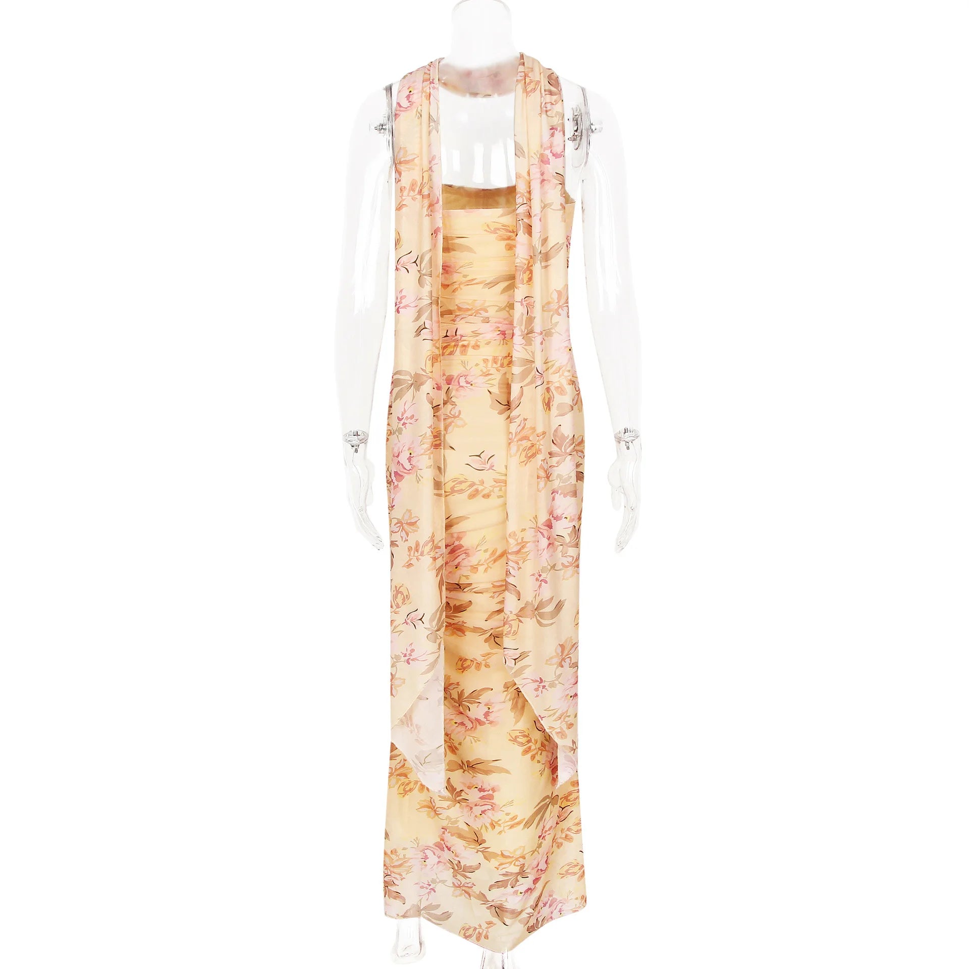 ELEGANT CORSET a MAXY SKIRT SET with SCARF