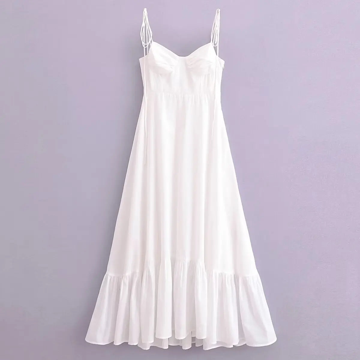 WHITE TIERED MAXI DRESS