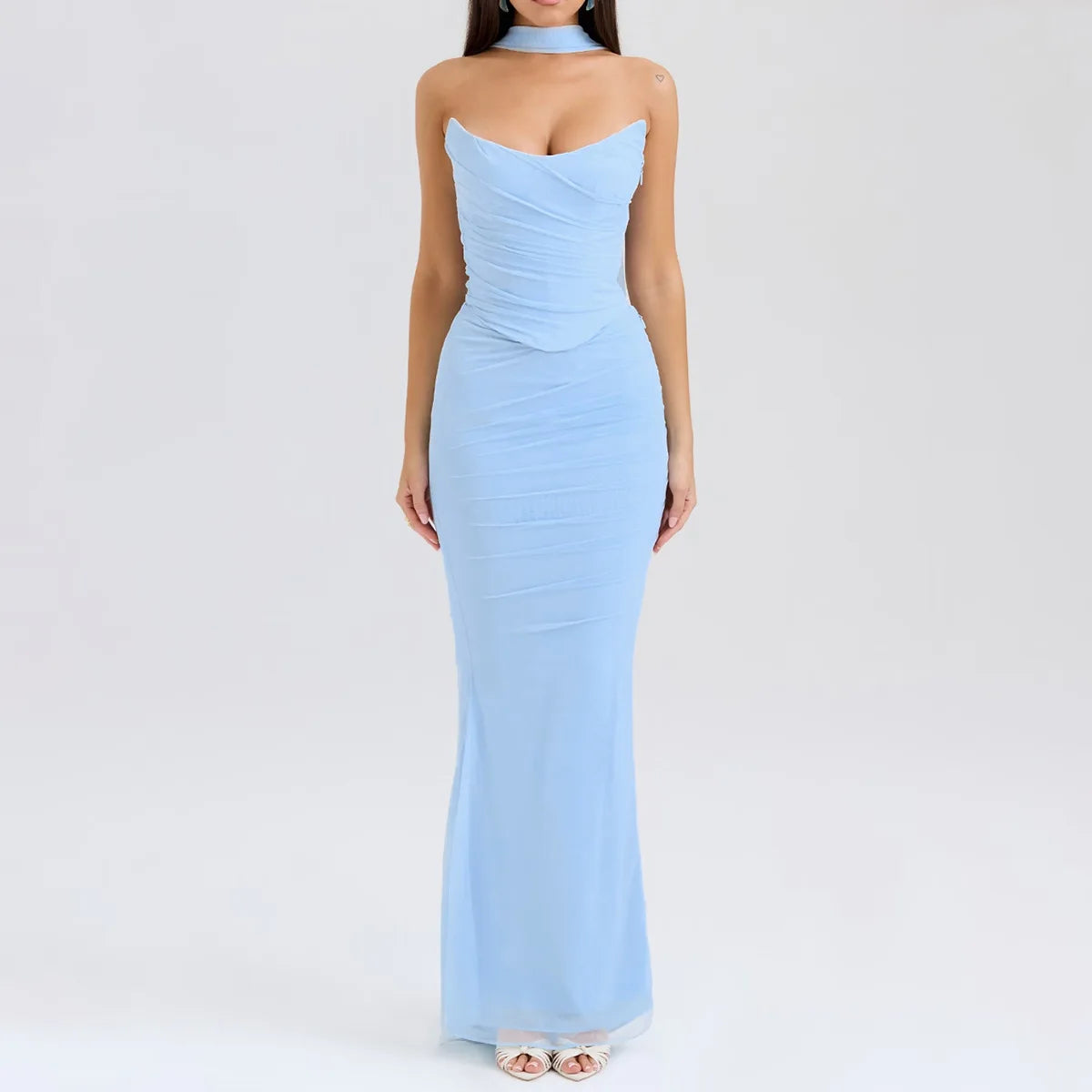 ELEGANT CORSET a MAXY SKIRT SET with SCARF