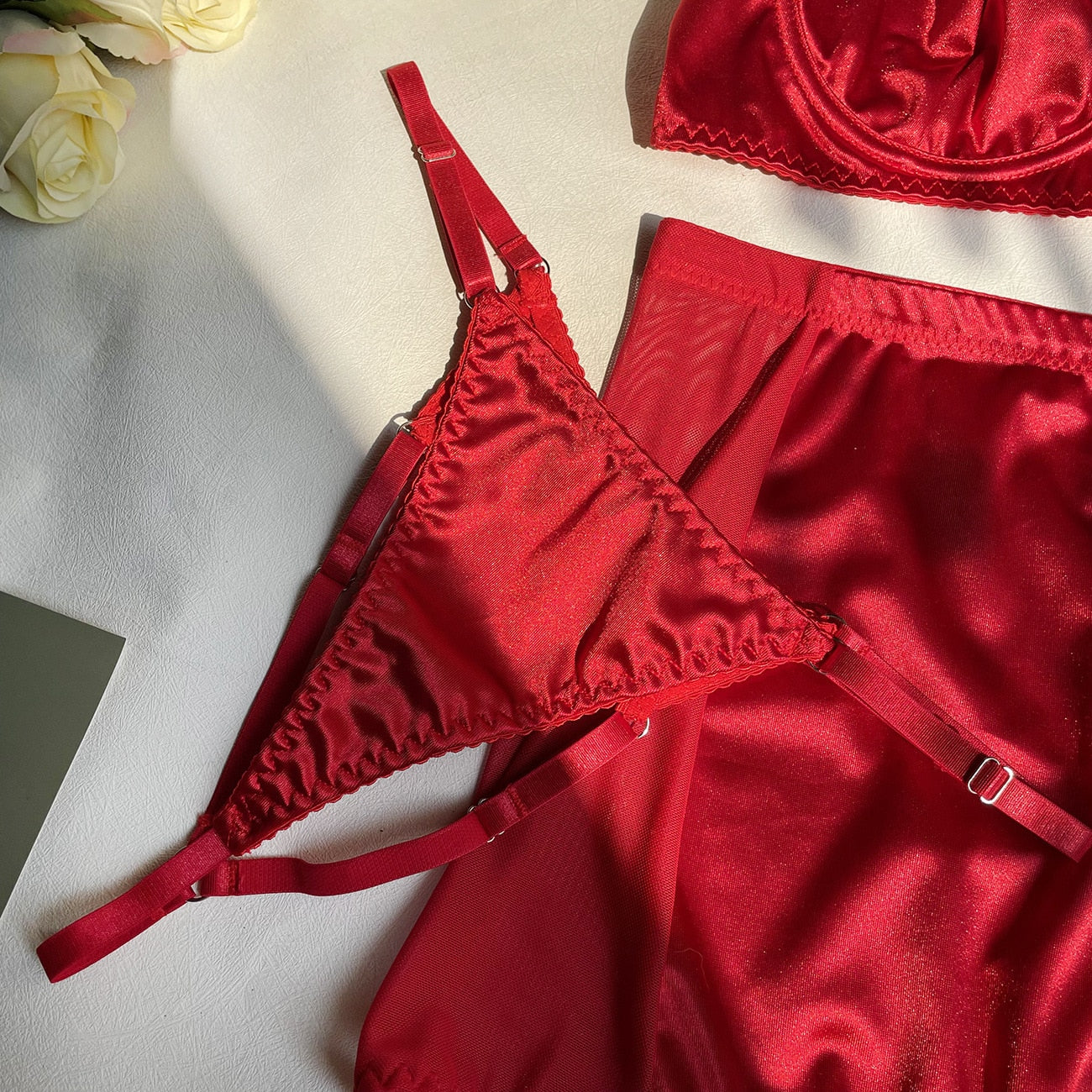 IRIS 5 PIECE LINGERIE SET with CHOKER and SKIRT