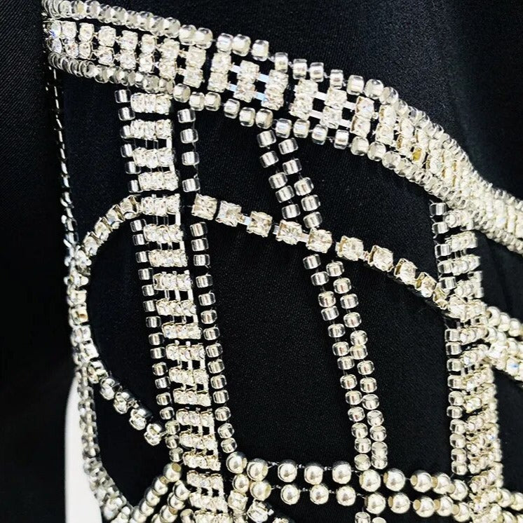 MERYL BLACK BLACER with CRYSTAL WAIST