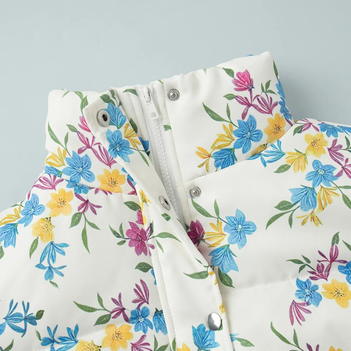 Floral Puffer Jacket with Hood – Women’s Quilted Winter Jacket