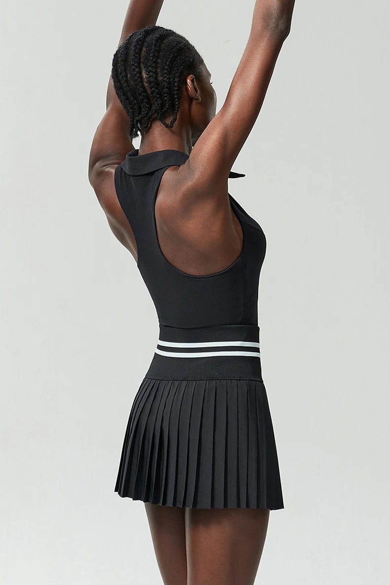 Women’s Two Piece Yoga Set – Gym Top & Tennis Skirt Quick Dry Sportswear