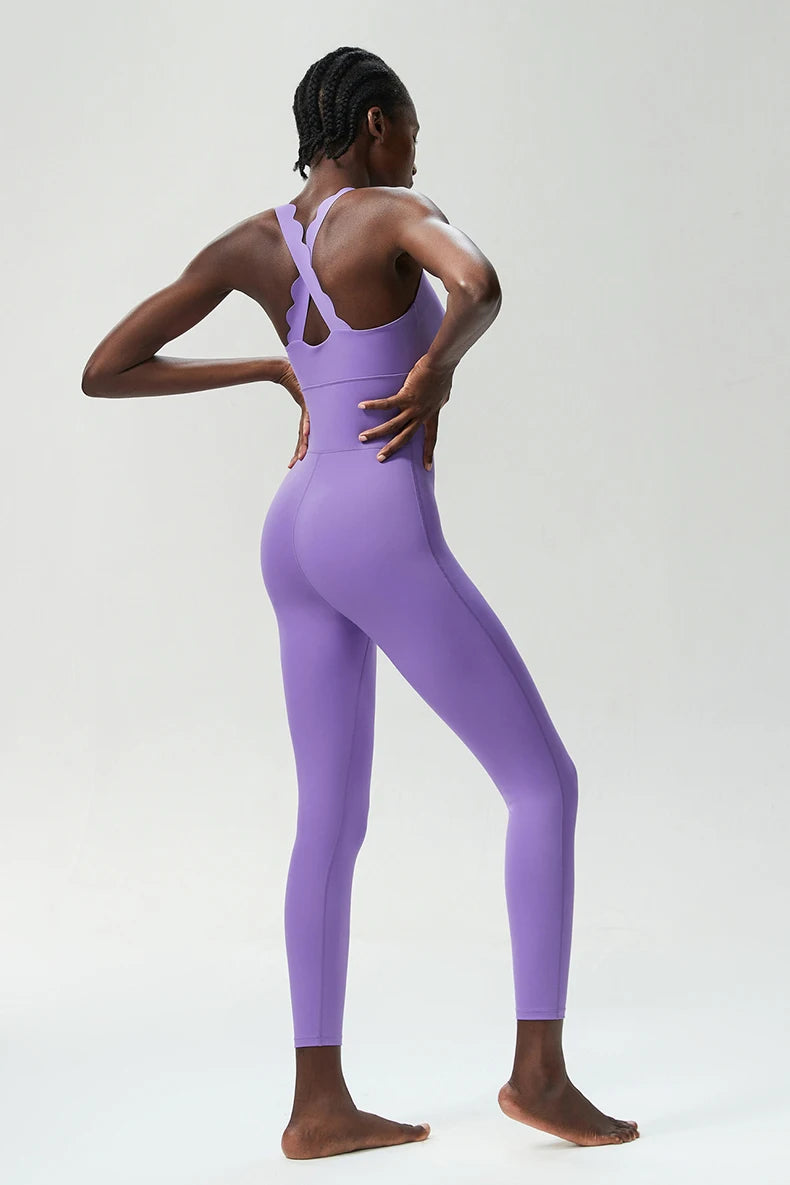 Women One Piece Gym Jumpsuit – Buttery Soft Stretch Yoga & Running Bodysuit