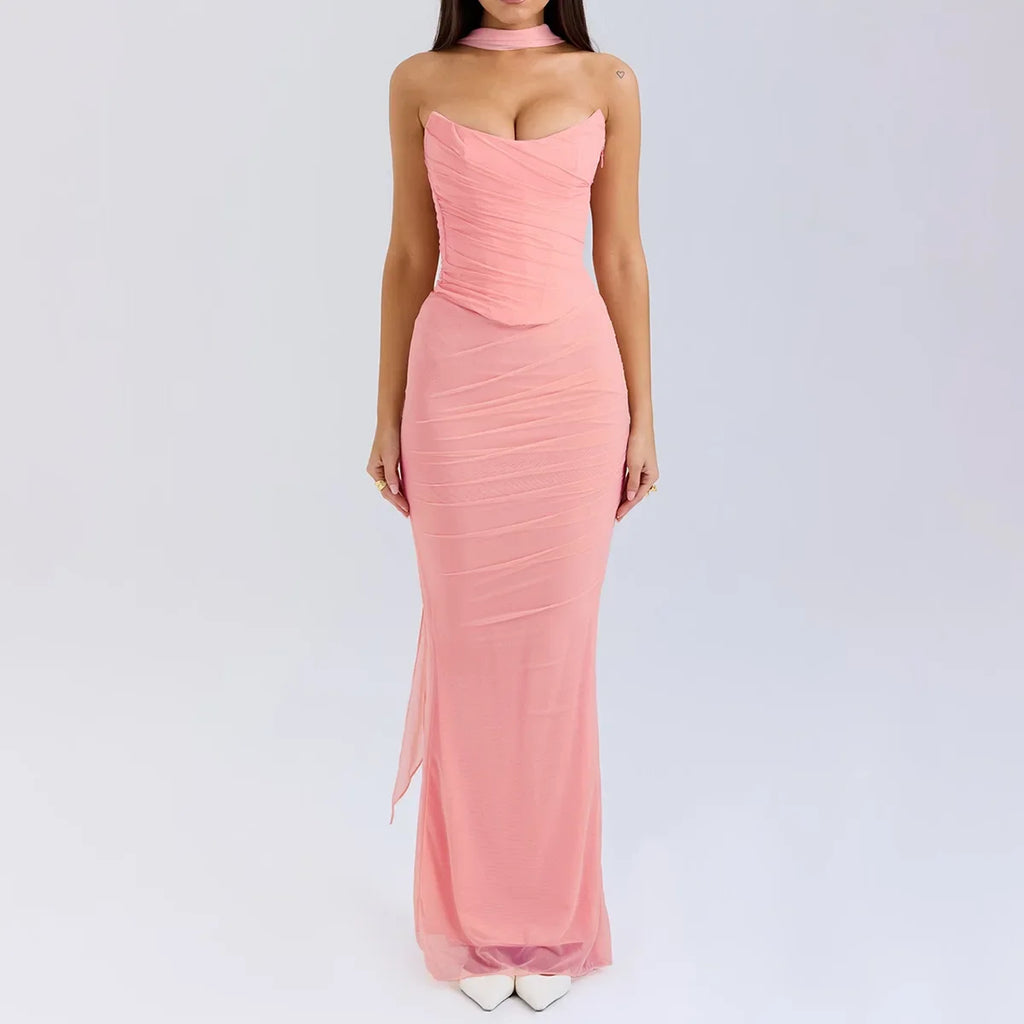 ELEGANT CORSET a MAXY SKIRT SET with SCARF