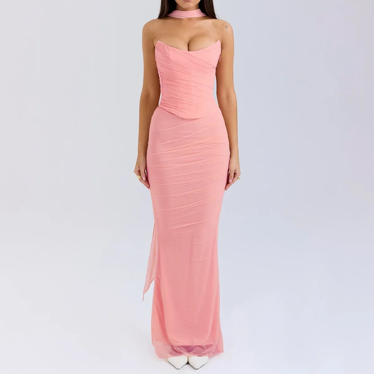 ELEGANT CORSET a MAXY SKIRT SET with SCARF