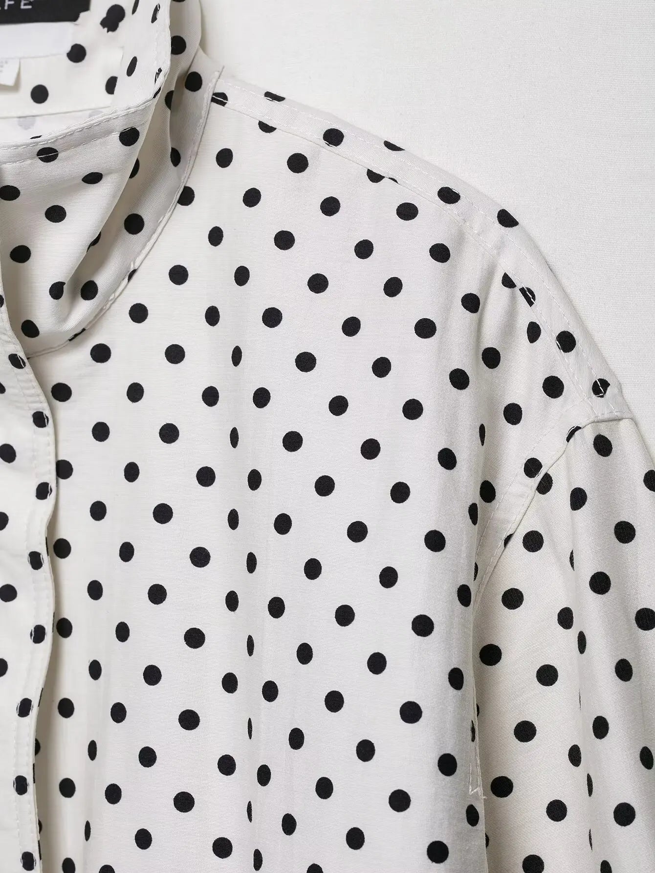 Polka Dot Two Piece Set with High Neck Jacket and Matching Pants or Shorts