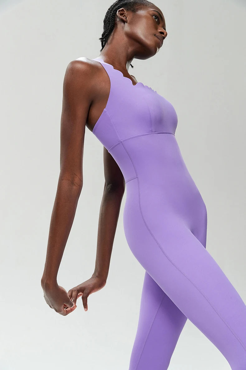 Women One Piece Gym Jumpsuit – Buttery Soft Stretch Yoga & Running Bodysuit