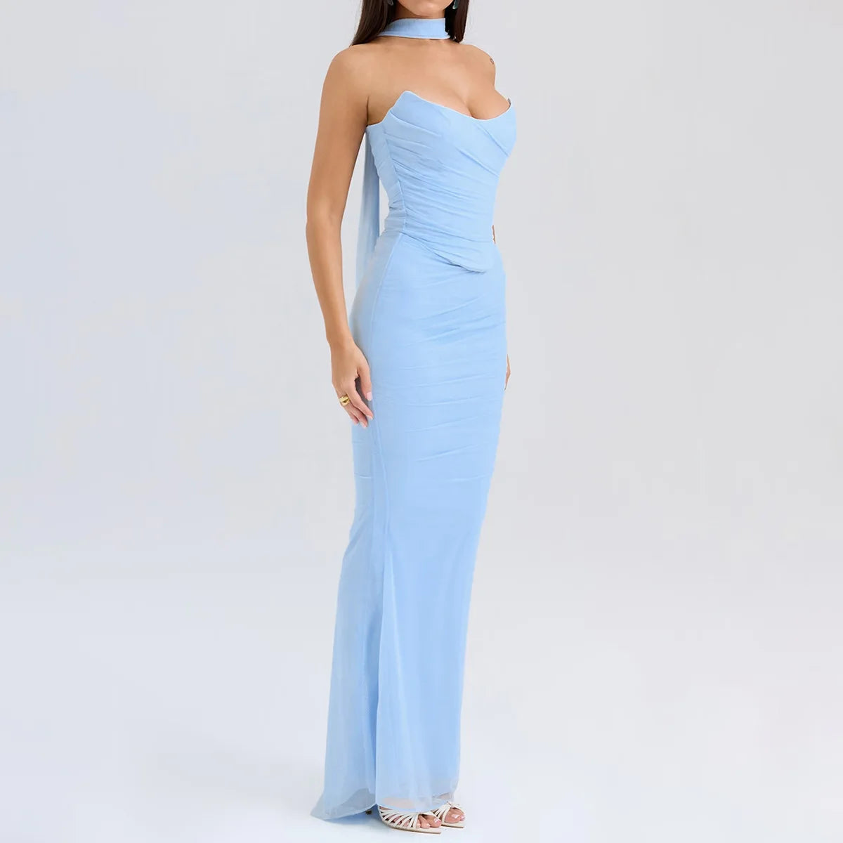ELEGANT CORSET a MAXY SKIRT SET with SCARF